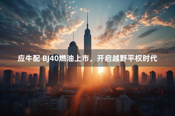 应牛配 BJ40燃油上市，开启越野平权时代