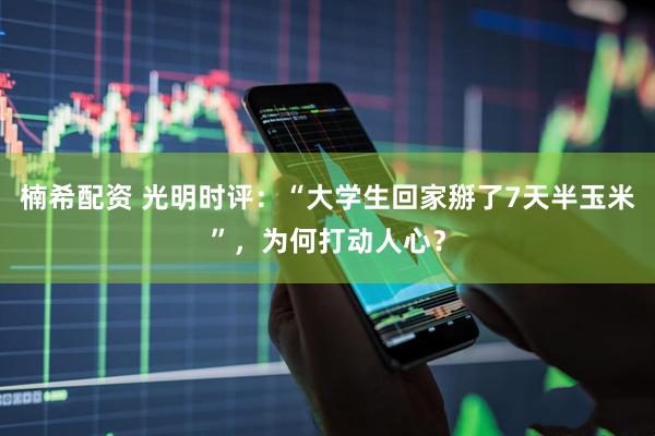 楠希配资 光明时评:“大学生回家掰了7天半玉米”,为何打动人心?