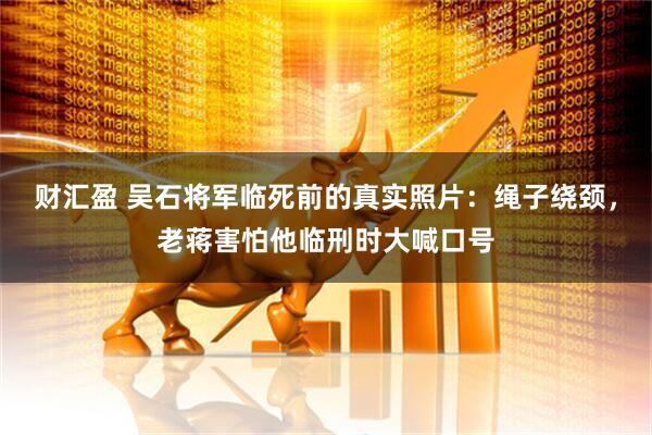 财汇盈 吴石将军临死前的真实照片:绳子绕颈,老蒋害怕他临刑时大喊口号